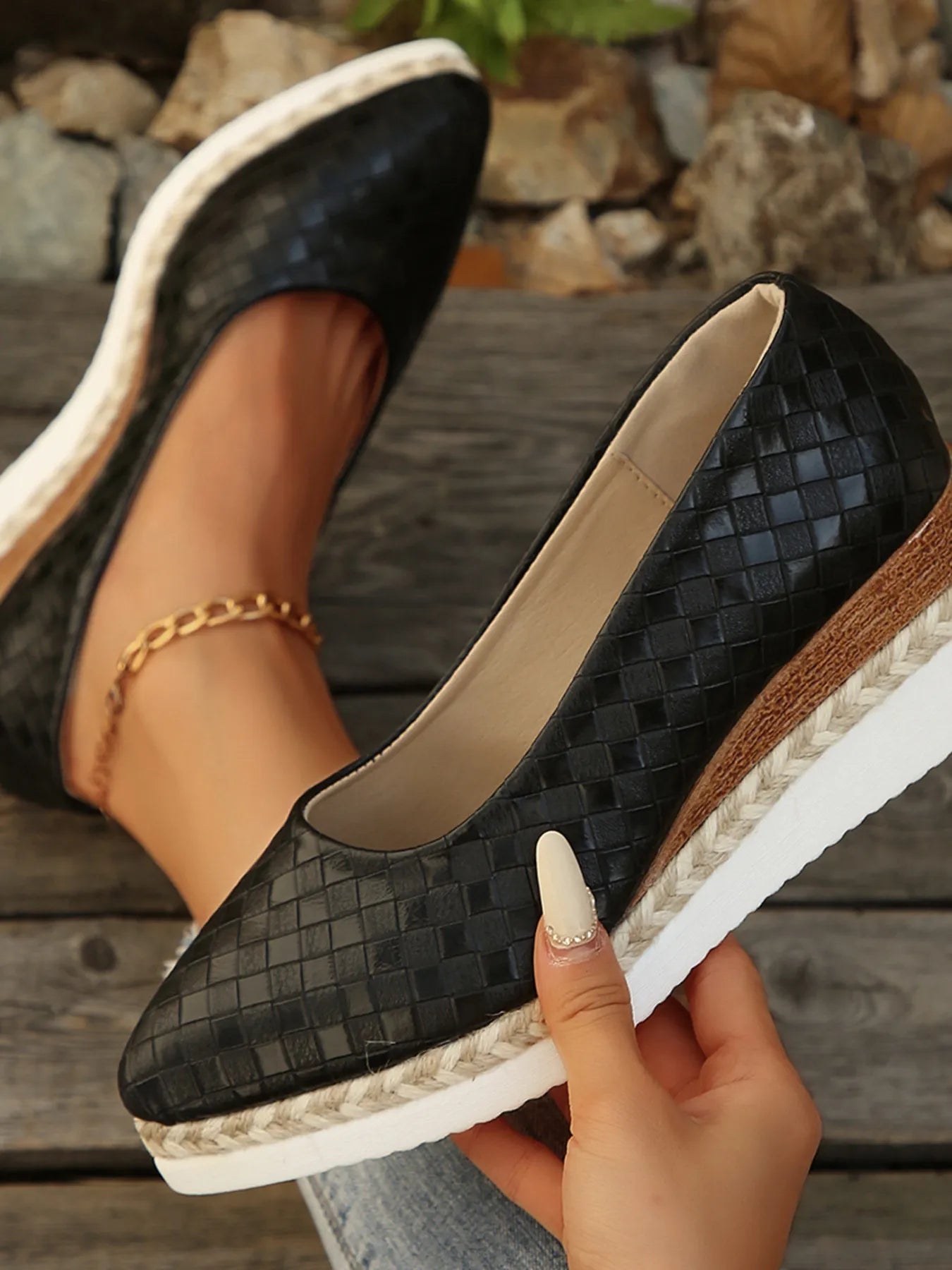 Women's Point Toe Wedge Loafers – Low Heel Slip-On Dress Shoes