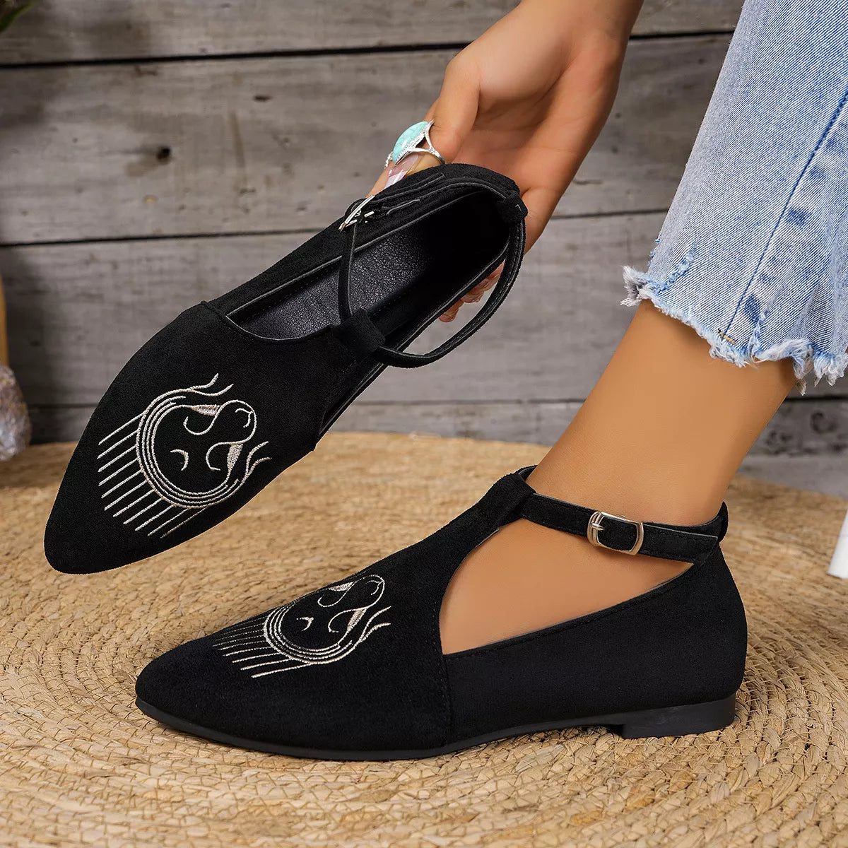 Women's Point Toe Slip-On Flats | PU Leather Flat Shoes 6 Styles