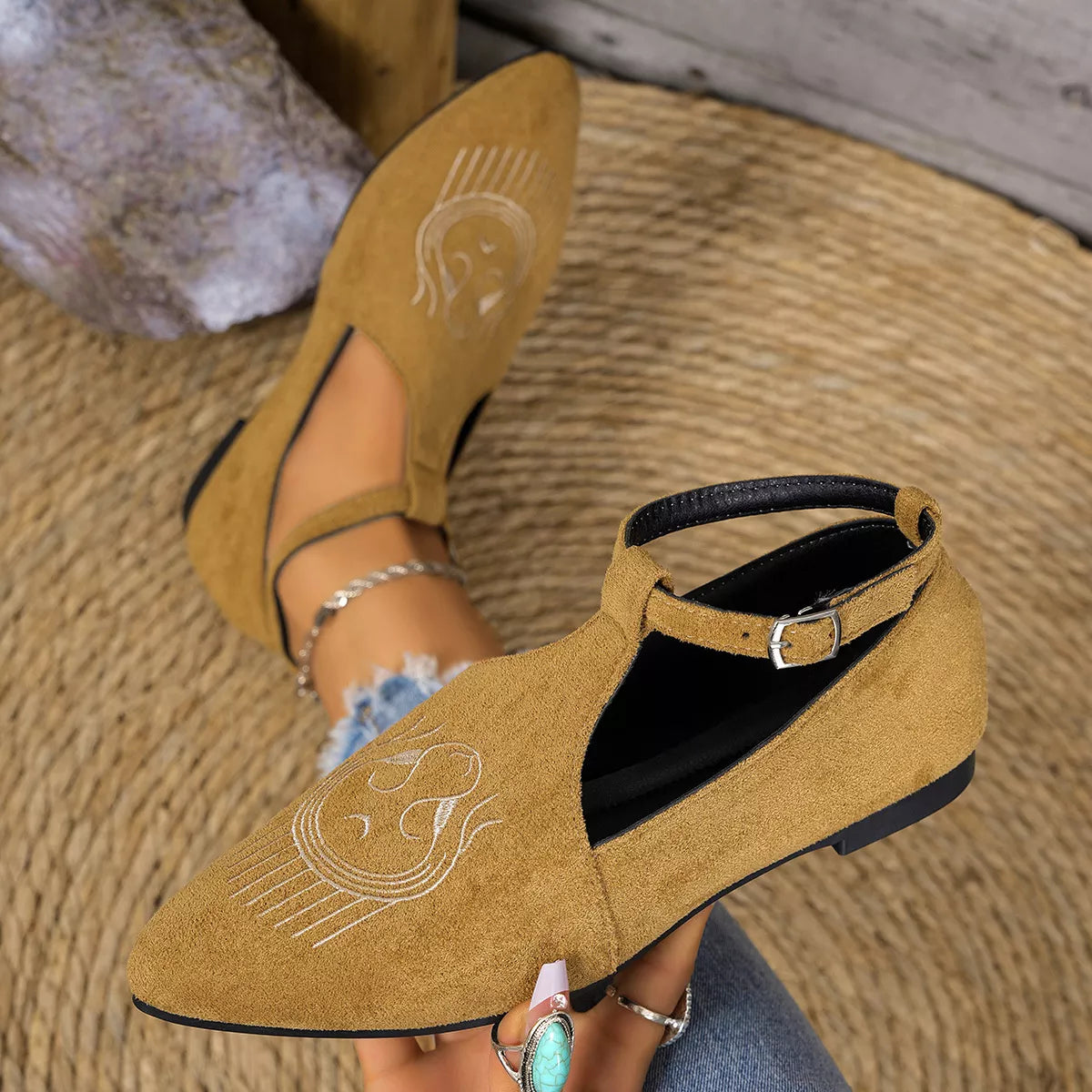 Women's Point Toe Slip-On Flats | PU Leather Flat Shoes 6 Styles
