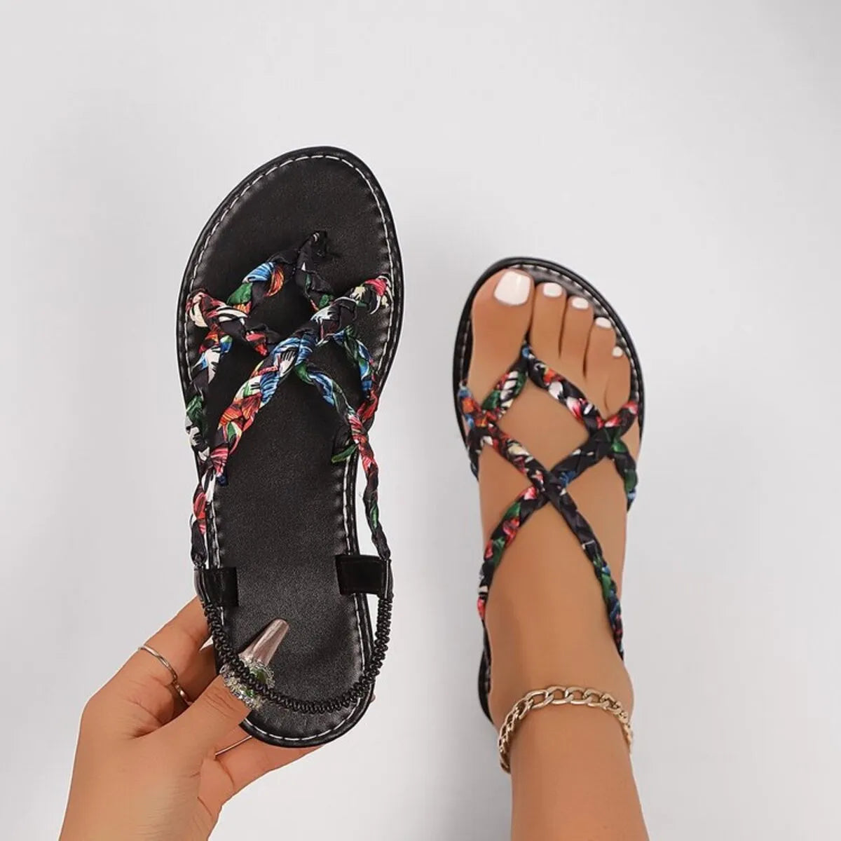 Women's Crisscross Strap Flat Sandals | PU Leather Summer Sandals in 3 Colors EU 36-43